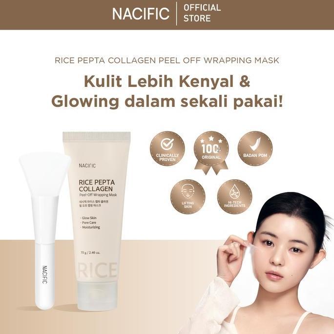 SALE - NACIFIC Rice Pepta Collagen Peel Off Wrapping Mask 70g - Hydrolyzed Collagen & Pepta-13 Compl