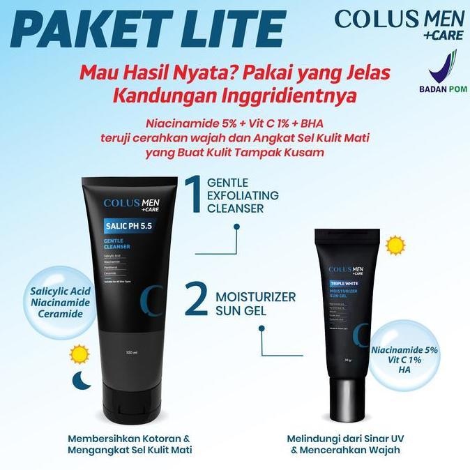 PROMO DISKON - Paket Skincare PriaPaket LiteColus Men | Skincare Cowok | Pemutih Wajah Pria | Sunscr