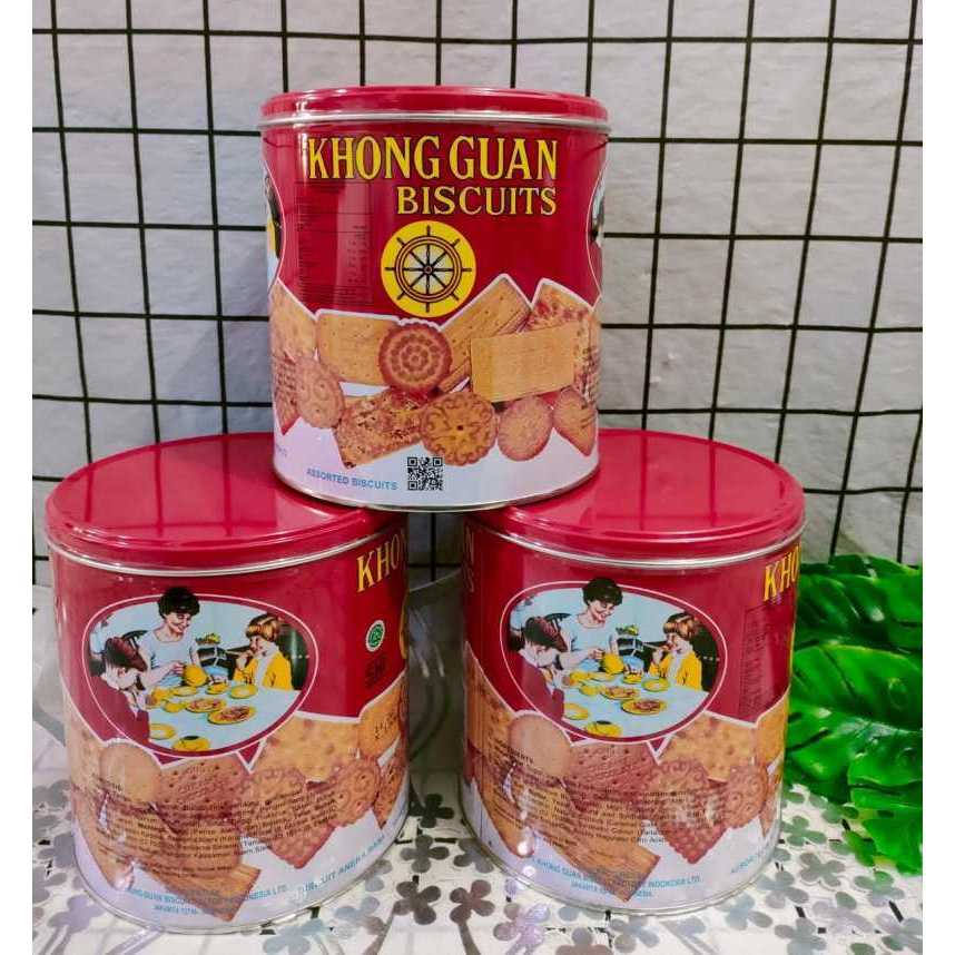 Khong Guan Biskuit 650 Gr 1 Kaleng // Khong Guan Assorted Biskuit Red Mini 650 Gr // Biskuit Biscuit