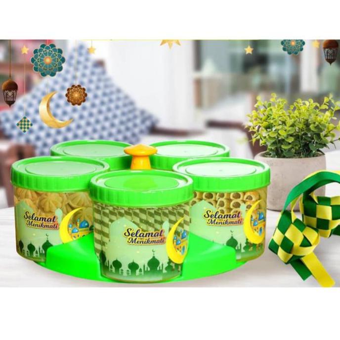 KRISWO Toples Lebaran Set Lunar Rotary 5 Toples + 1 nampan