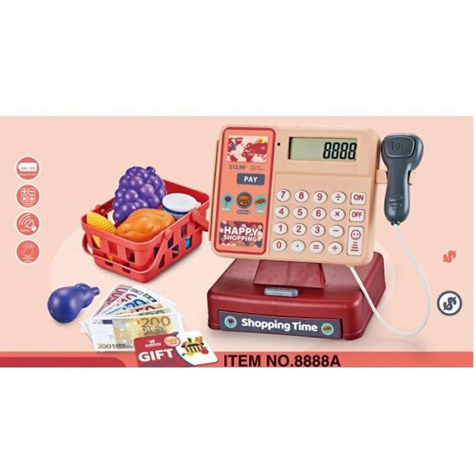Yoli Toys Mainan Anak Mesin Kasir HAPPY SHOPPING CASH REGISTER Cashier Machine Mini Market