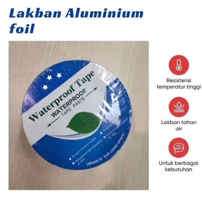 ZHAMBIRE Lakban Anti Bocor 5M 10M 20M Lem Anti Air Alumunium Foil Butyl Super Waterproof Tape Tambal