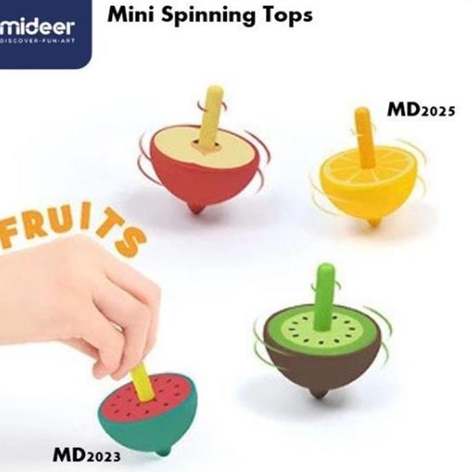 ZCXVC Mainan Gasing Kayu Buah Mideer Spinning Tops Mainan Edukasi Anak