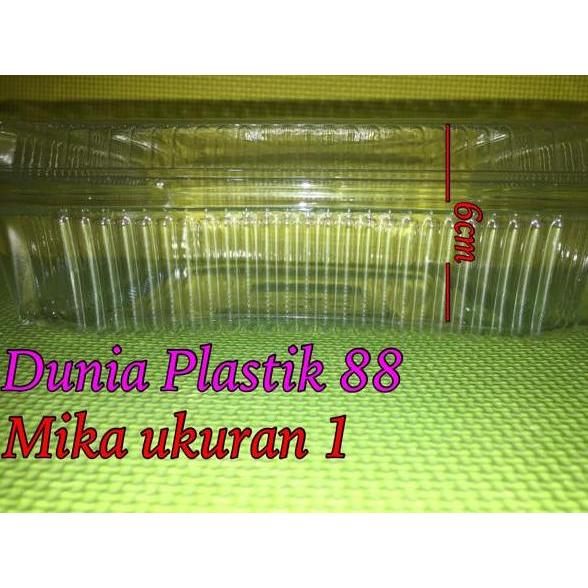 plastik mika ukuran 1 box kotak mika plastik bening tempat bolu kecil