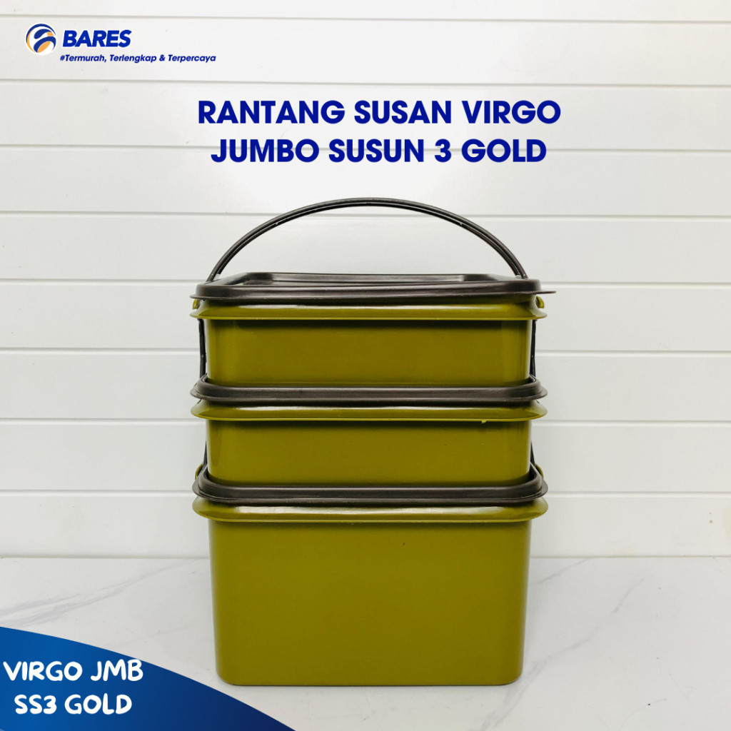 Rantang Susan Plastik Virgo Jumbo Susun 3 Mocca