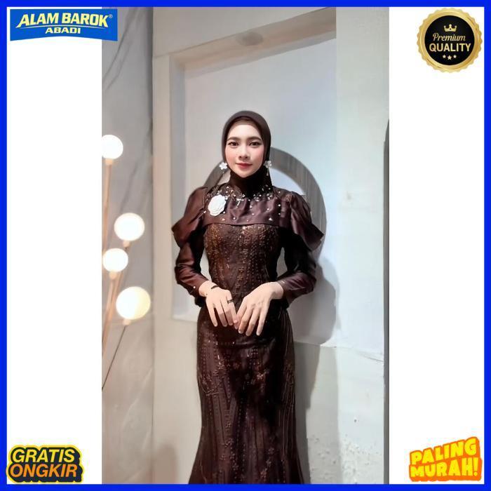 Best Seller Diandra Dress Gamis Pesta Brokat Mewah Premium | Baju Kondangan Wanita Lebaran Terbaru 2