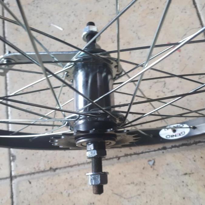 velg sepeda/wheelset 20 bmx aloy genio hitam + torpedo 36L