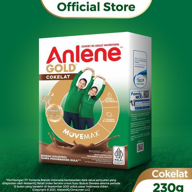 Anlene Gold 5X Susu Dewasa Coklat 230g - Tulang & Sendi
