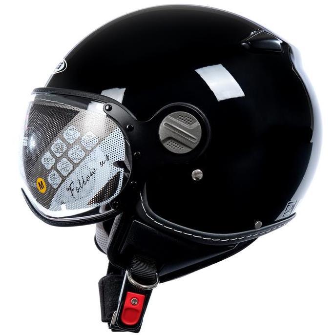 ZEUS 210K BLACK RETRO SINGLE VISOR HELMET