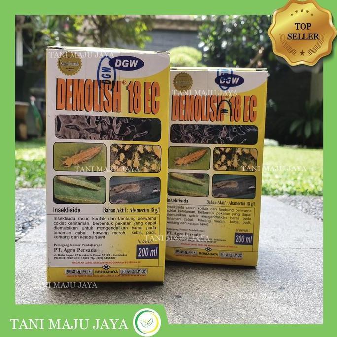Insektisida Demolish 18EC 200 ml Obat Hama Tanaman Sayuran Daun Tomat Cabai Lombok Kubis Kutu Daun