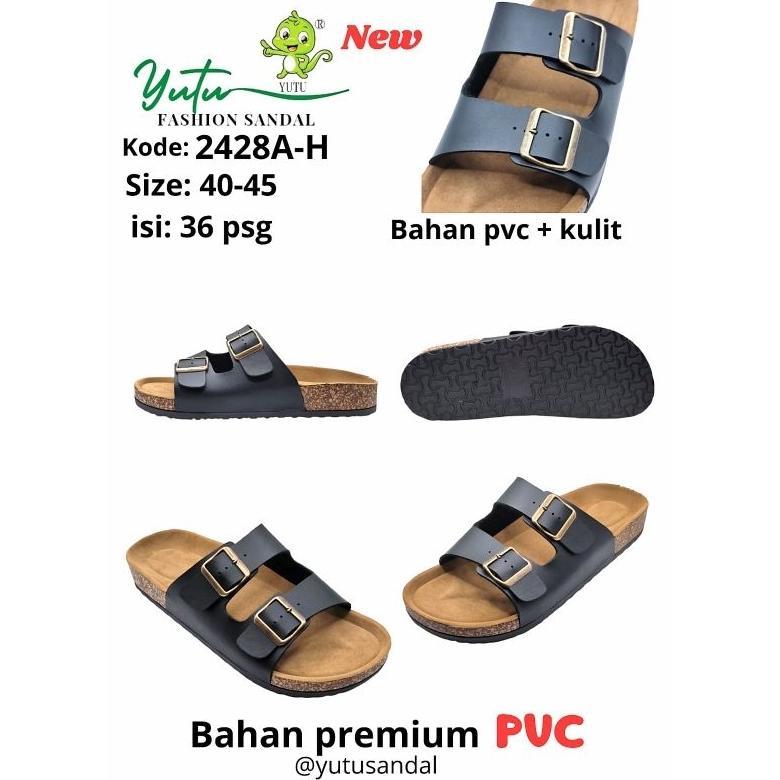 DISKON SANDAL SELOP SANDAL KEKINIAN SANDAL KULIT PRIA WANITA YUTU 2848