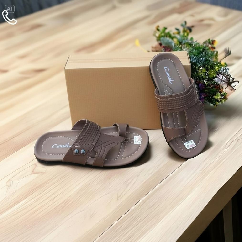 DISKON SENDAL CARVIL PRIA MODEL JEPIT JEMPOL BAHAN KULIT SINTETIS SOL KARET SIZE 39-43 SENDAL LEBARA