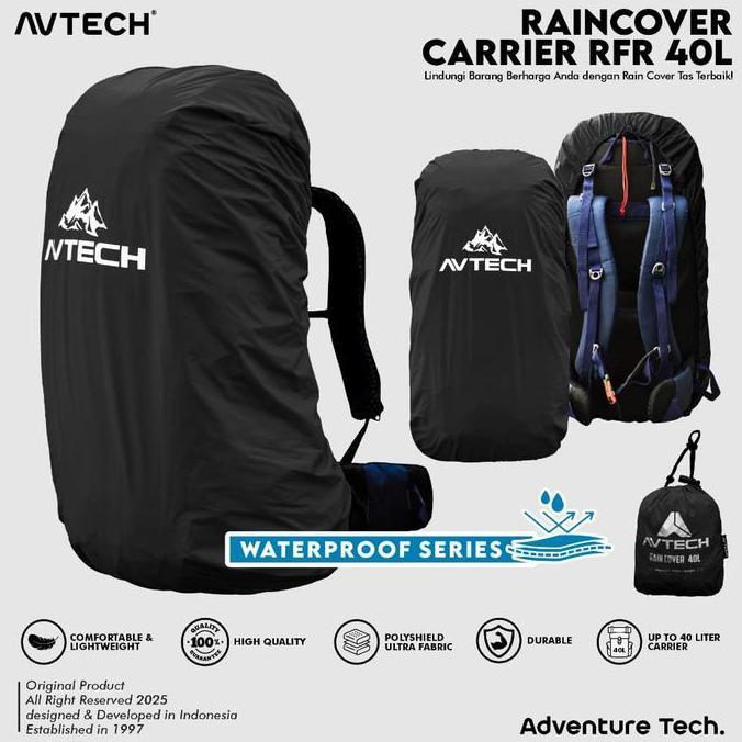 AVTECH - Rain Cover Bag Waterproof Pelindung Tas Anti Air 40-50 Liter - COVER CARRIER 40