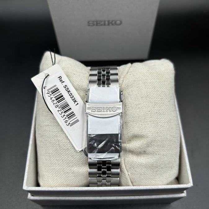 Ready Jam Tangan Seiko 5 Sports SSK033K1 Automatic GMT Silver Dial SKX Series White Batman Jubilee S