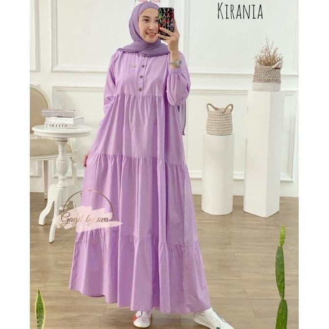 AUREVORA MIDI KATUN TWILL PREMIUM POLOS DRESS BUSUI DRESS KEKINIAN MINIMALIS MUSLIM KOREA JUMBO BUSU