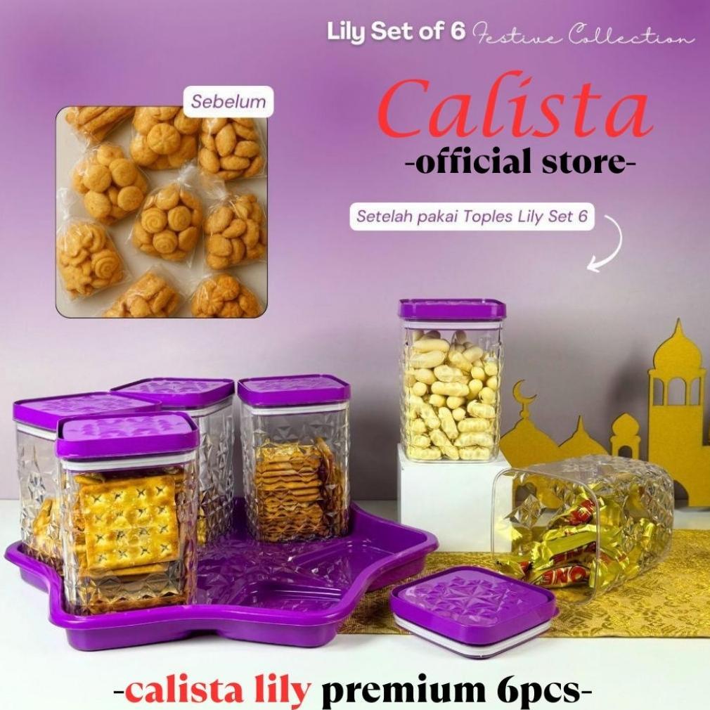 DISKON TOPLES KEDAP LILY SET 6 SET 5 IN 1 CALISTA PREMIUM | TOPLES KRISTAL MAKANAN LEBARAN 2026 ESTE