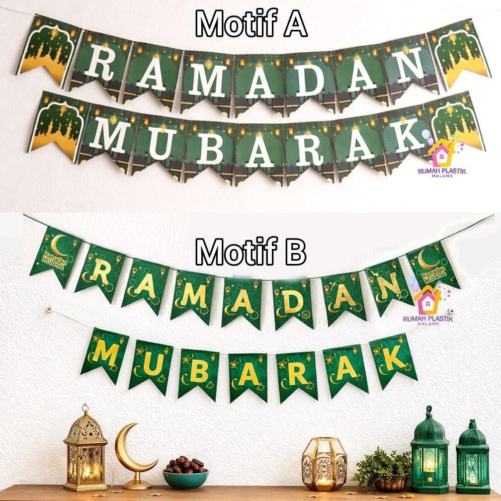 BEST SELLER FLAG RAMADAN MUBARAK  KERTAS GANTUNG BANNER RAMADHAN PUASA LEBARAN EID IDUL FITRI HIASAN