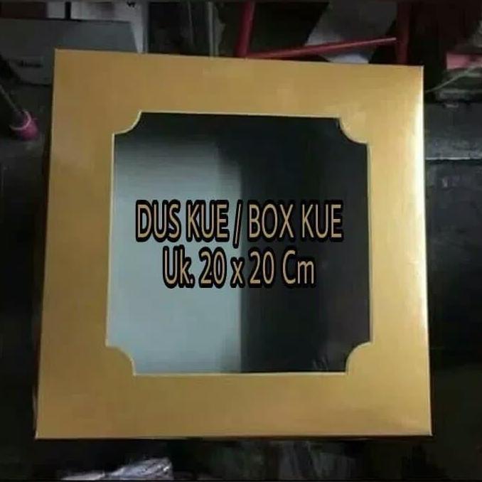DUS KUE / BOX KUE UK. 20 x 20 CM ( WARNA GOLD )