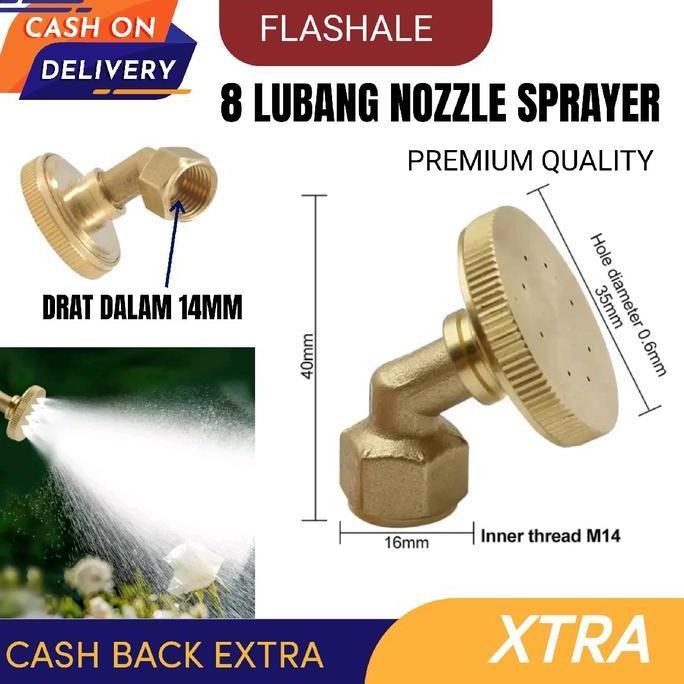 NOZZLE BENGKOK 8 ATAU 7 LUBANG KUNINGAN SPRAYER PERTANIAN