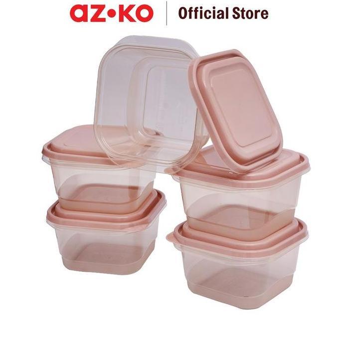 KRIS 1 LTR SET 5 PCS MILLY WADAH MAKANAN SQUARE - PINK CORAL