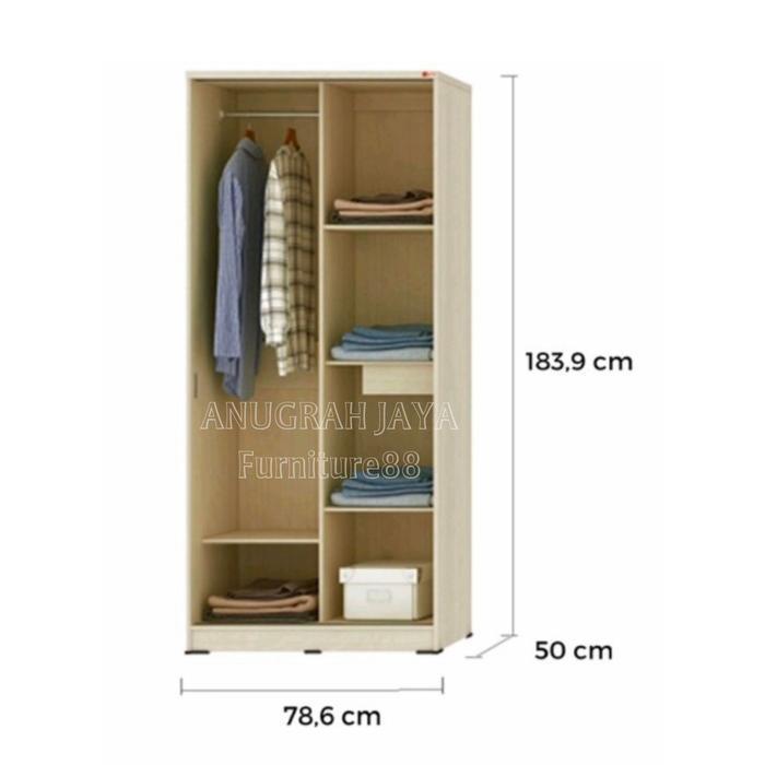 Activ Lemari Pakaian 2 Pintu Sliding Lemari Baju Sliding Door