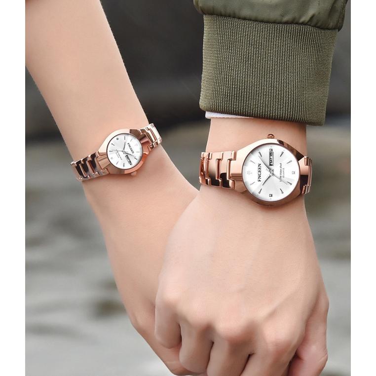 New Fngeen 5808 Jam Tangan Couple Anti Air  Fashion Santai Original Jam Tangan Pria Jam Tangan Wanit