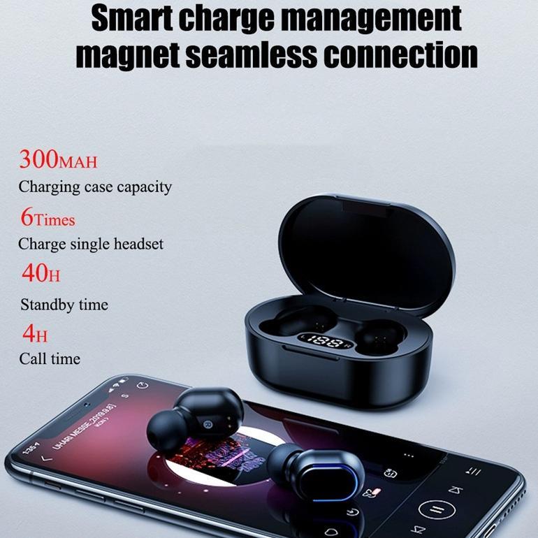 New Jovitech Tws Earphone Bluetooth Wireless Earbuds Digital Click Button Led Display Waterproof - T