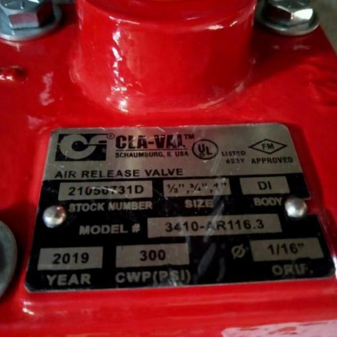 Ready Stock Cla-Val / Claval Air Release Valve / Air Vent, New