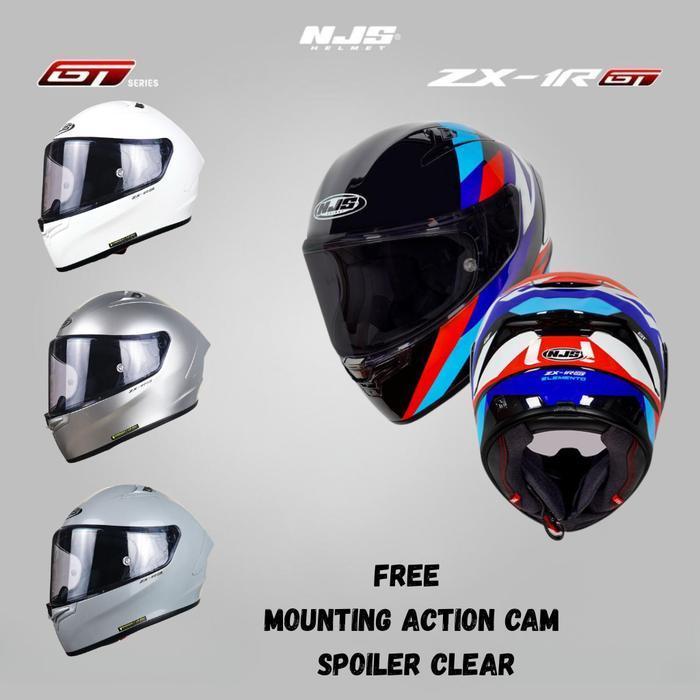 Helm Njs Zx-1R Gt Solid Full Face Motorcycle Helmet Original Dan Terpercaya