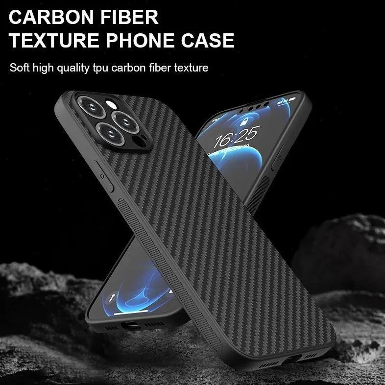 CASE IPHONE 13 13 PRO 13 PRO MAX SLIM FIT CASE CARBON FIBER ANTI PANAS