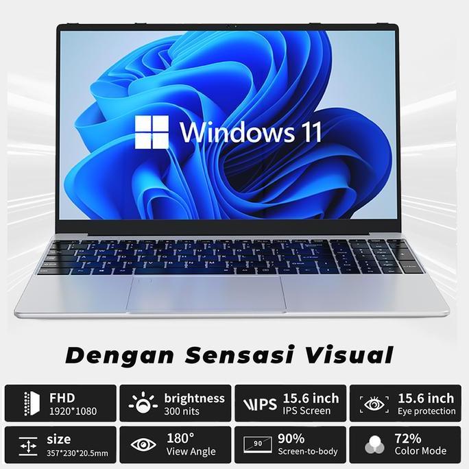 Laptop Gaming SUBUIGAR 15.6 Baru Performa Cepat RAM 16GB SSD 512GB, Intel Celeron N5095, Windows 11 