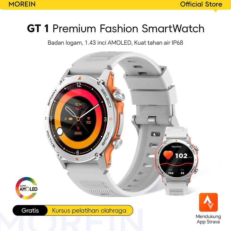 New Product Morein Plus Gt1 Smartwatch - 1.43'' Amoled | Tahan Air Ip68 | Baterai Tahan Lama | 123 M