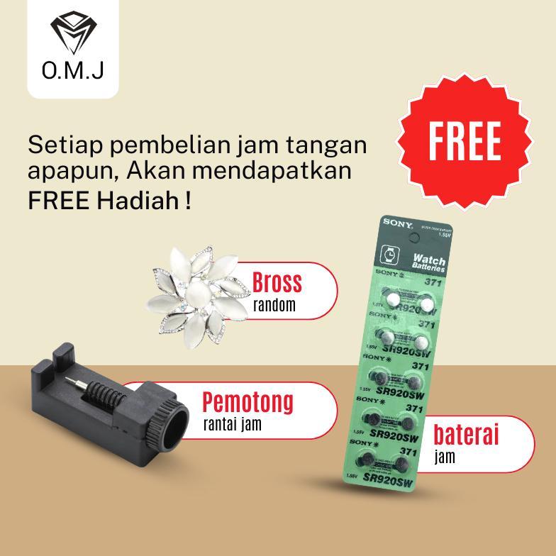 Hot Sale Omj G037 Jam Tangan Serut Wanita Berlian Rose Gold Gelang Strap Dapat Disesuaikan Sendiri K