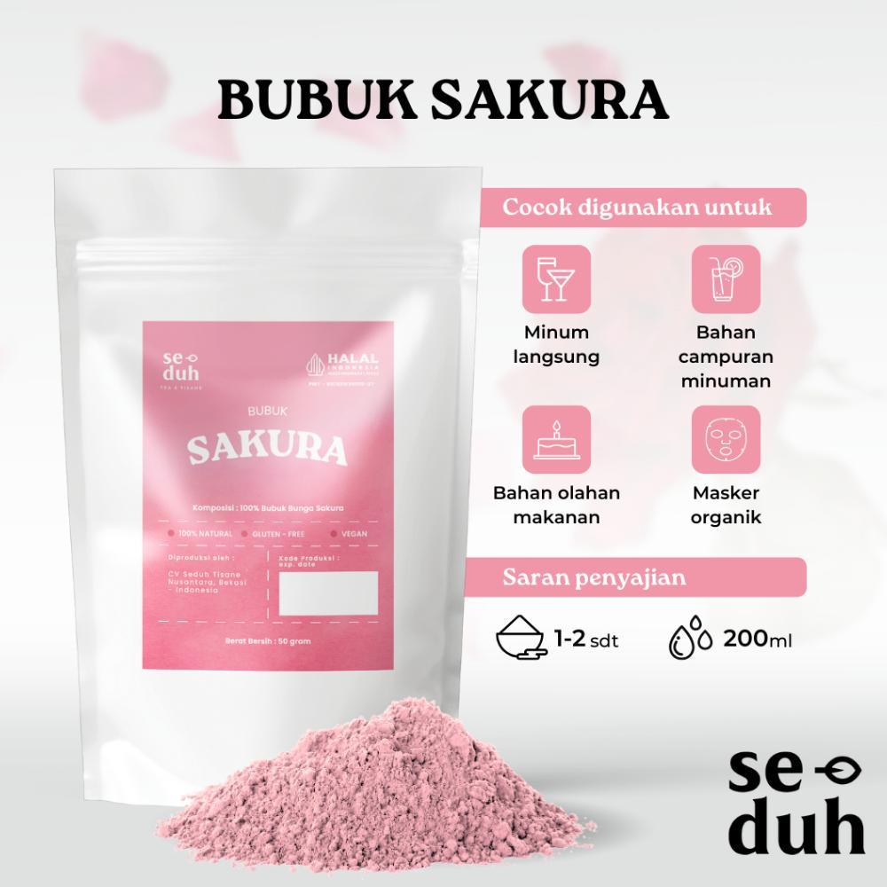 Terlaris SEDUH TEA & TISANE | Bubuk Ekstrak Sakura / Sakura Extract Powder / Flower Powder 50 gram