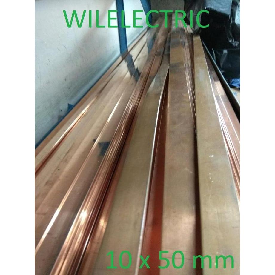 TERBARU - Busbar / plat / rail copper lokal 10 x 50 10x50 mm asli tembaga 4 m