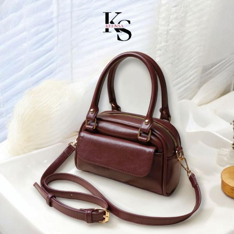 Termurah / Hot Sale Keensa Aira Bag Tas Wanita Terbaru Boston Bag Tas Selempang Kecil Persegi Retro 