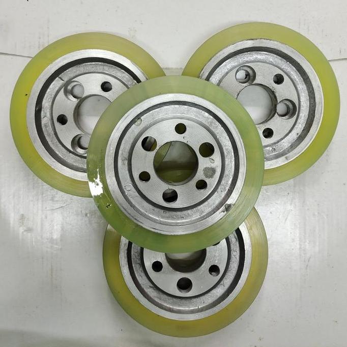 TERBARU - Roda Feeder 140x35x25 karet PU mesin Moulding kayu 140 x 35 x 1" Inch