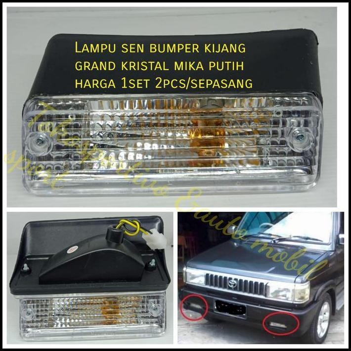 TERLARIS LAMPU SEN SEIN BUMPER TOYOTA KIJANG GRAND KRISTAL MIKA PUTIH KIJANG