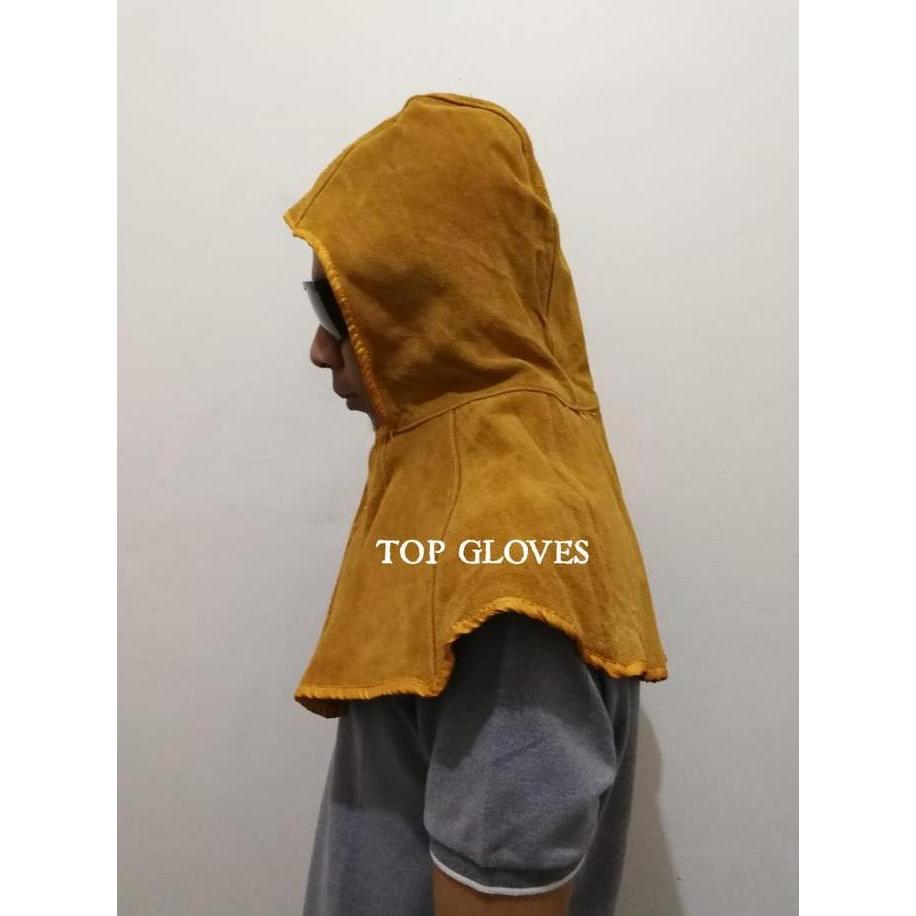 Topi Safety Kulit - Leather Welding Cap - Welding Hood - Kerpus Proyek