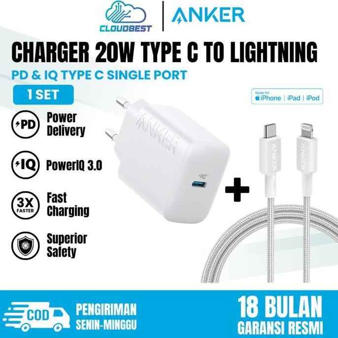 ANKER Charger for iPhoneType C To Lightning Fast Charging 20W