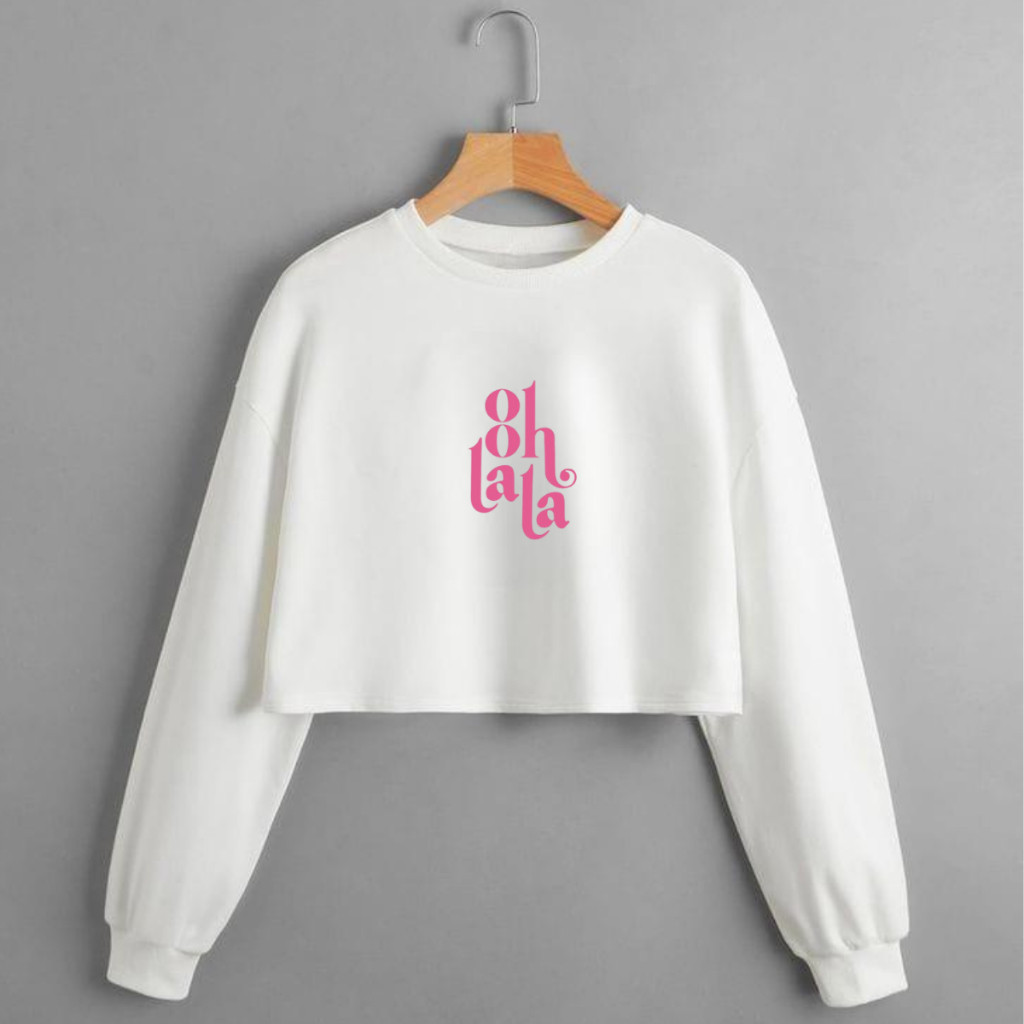 Cod Kaos Crop Top Lengan Panjang Oversize /Crop Top Korea/Crop Wanita