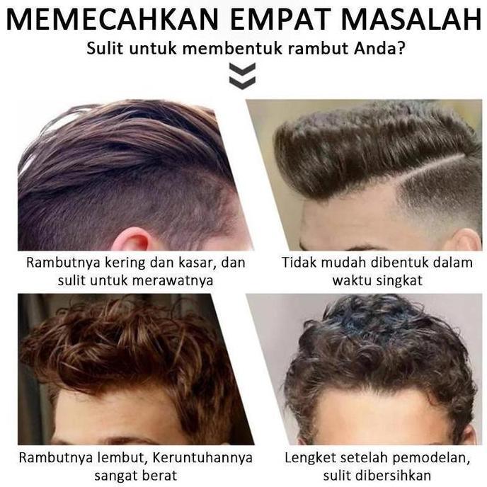 FOWERLEB Minyak Rambut Pria 2 in 1 Dengan Sisir 260ml Tahan Lama Tidak Lengket Pomade Oil Gel Cepat 