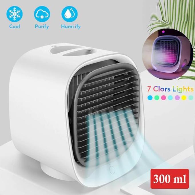 FOWERLEB Air Cooler Fan Portable Kipas AC Mini Penyejuk Ruangan Kamar Tidur 300ml - M201