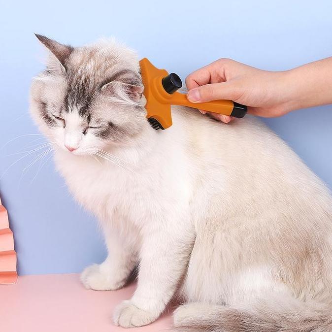 VIWIUWIU Sisir Tombol Kucing Sisir Bulu Kucing Otomatis Sisir Bulu Kucing Sisir Grooming Kucing
