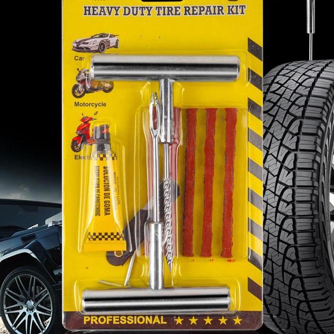 VIWIUWIU Alat Tambal Ban Tubles Motor / Alat Tambal Ban Tubles Gagang Besi / Alat Ban Tubles