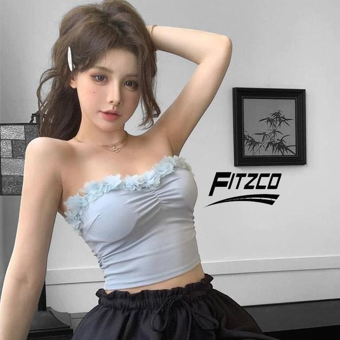 FITZCO 3055# Kemben Bra Motif Bunga Include Cup & Tali Bening TP