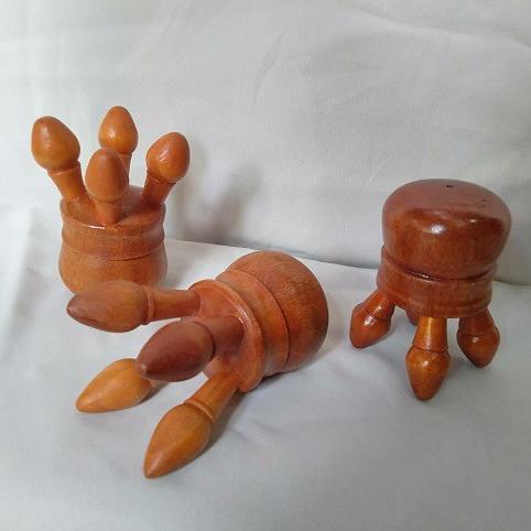 Alat Pijat Kayu Model Kaki 4 Alat Pijat Refleksi untuk Kepala dan Punggung Alat Pijat Tradisional