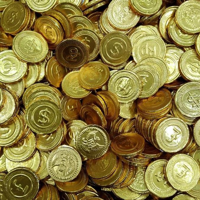 COKLAT COIN DOLAR 250 GRAM / COKLAT KOIN EMAS KECIL Kode 655