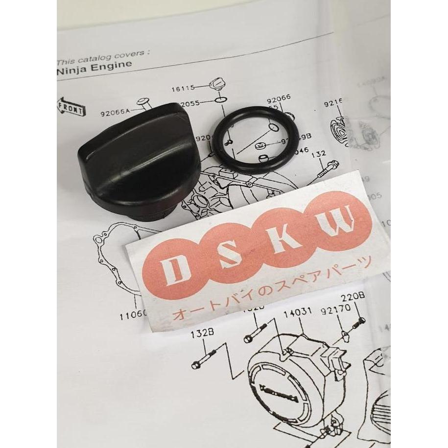 Promo Tutup Oli Mesin Plus Oring NINJA 150 R | SS | RR KGP 16115-1053 | 92055-012 Diskon
