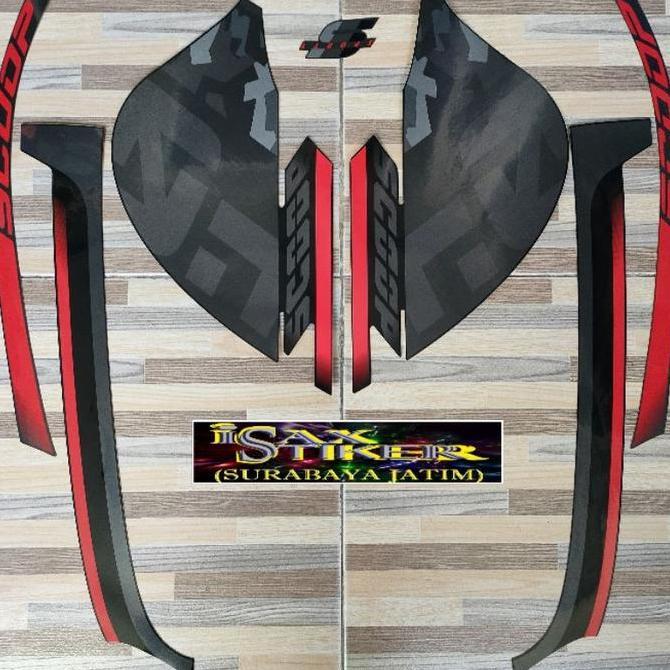 Promo striping original Honda Scoopy sporty black red tahun 2020 2021 Diskon